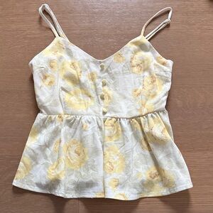 Floral Yellow Spaghetti Strap Top